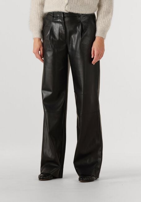 Zwarte DANTE6 Wijde broek JULES FAUX LEATHER PANTS - large