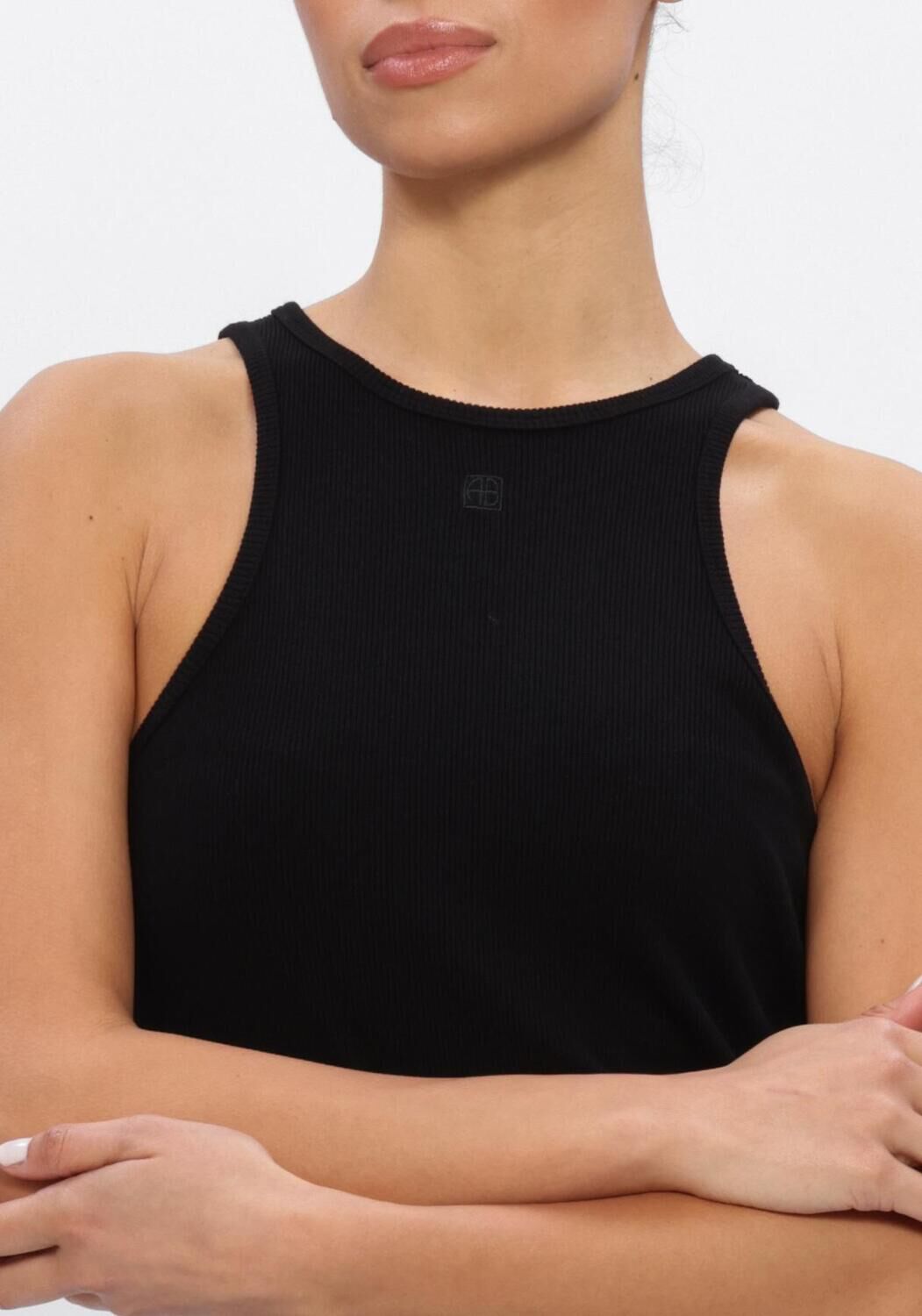 Zwarte ANINE BING Top COLE TANK BLACK - large