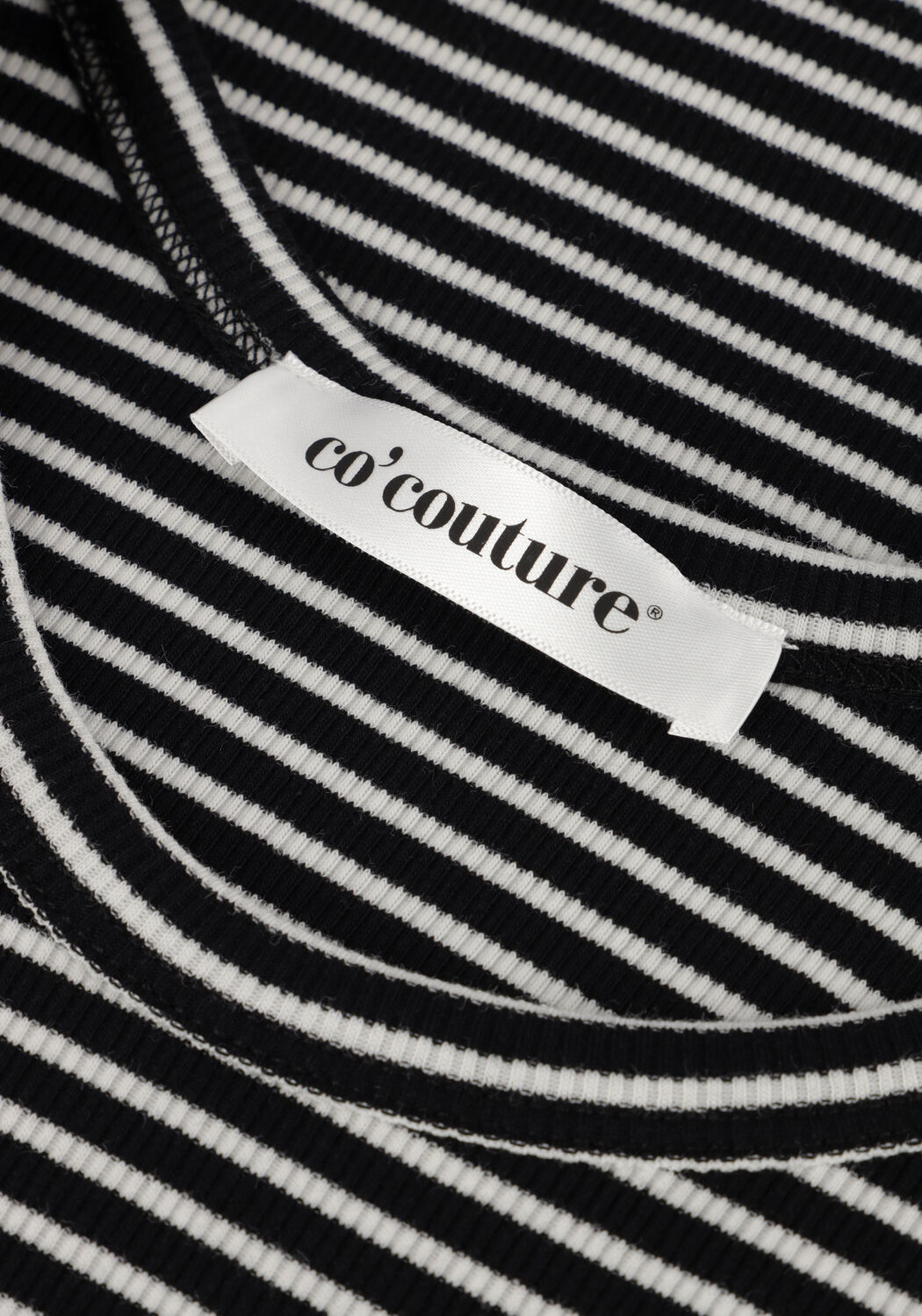 Zwarte CO'COUTURE Top SARA STRIPE RIB TANK TOP - large