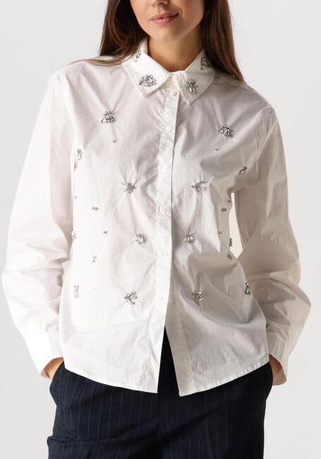 Witte SUMMUM Blouses BLOUSE CRISPY POPLIN DIAMANTS - large