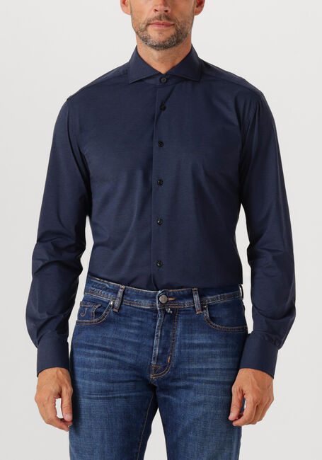 Donkerblauwe XACUS Klassiek overhemd ACTIVE SHIRT 520ML - large