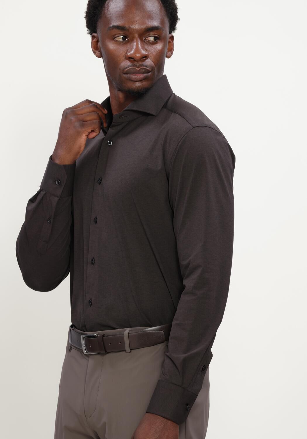 Bruine XACUS Casual overhemd ACTIVE SHIRT 520ML - large