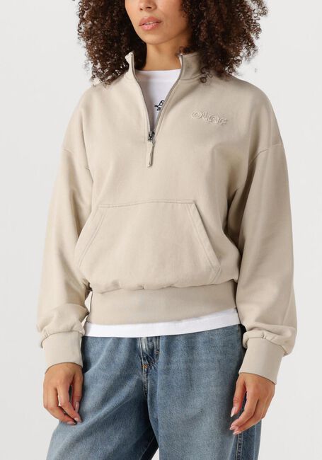 Grijze OLAF HUSSEIN Truien/vesten WMN RETRO LOGO HALF ZIP SWEAT - large