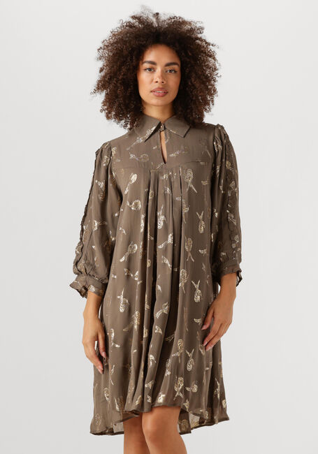 Taupe BRUUNS BAZAAR Mini jurk BBTAMMI DRESS - large
