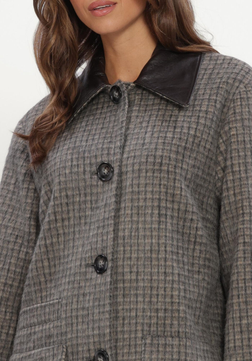 Grijze LUISA CERANO Jack KARO-KURZMANTEL AUS WOLL-MIX - large