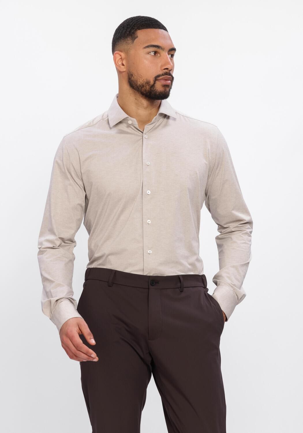 Beige XACUS Klassiek overhemd 21615 ACT558ML VAR070 - large