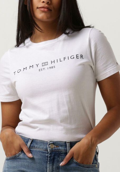 Witte TOMMY HILFIGER T-shirt REC CORP LOGO C-NK - large