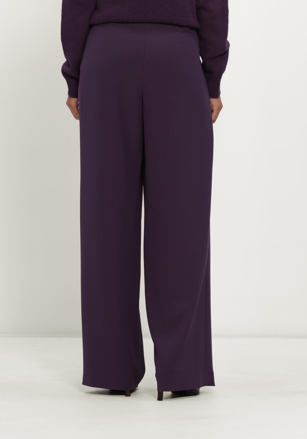 Paarse LUISA CERANO Wijde broek WIDELEG-PANTS MIT BUNDFALTEN - large