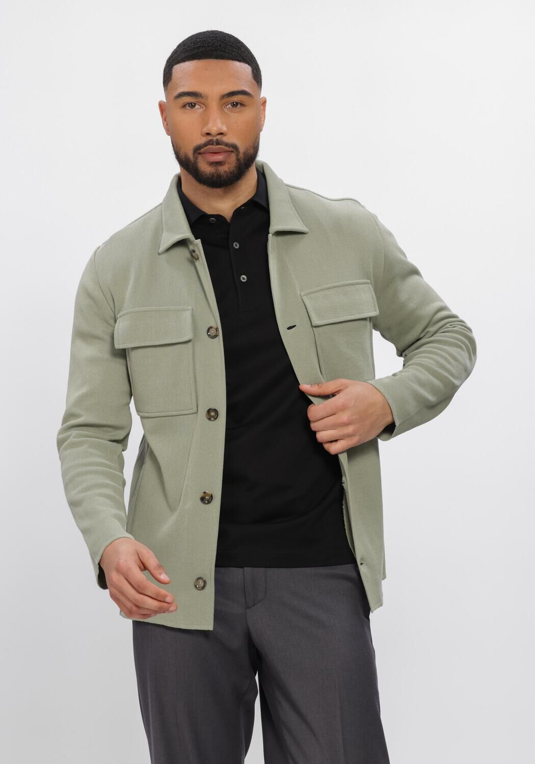 Groene LARDINI Overshirt KNIT JACKET - large