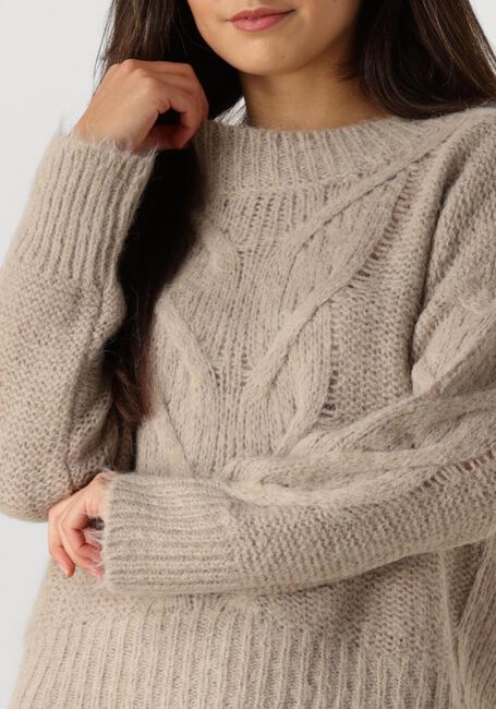 Beige SUMMUM Trui SWEATER BIG CABLE KNIT - large