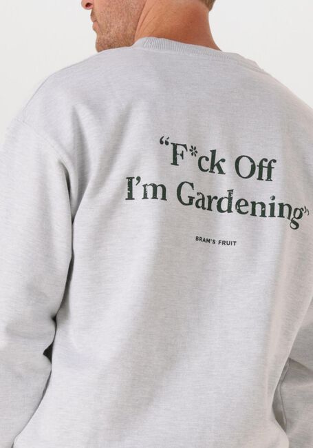 Grijze BRAM'S FRUIT Sweater DISTRESSED F*CK OFF CREWNECK - large