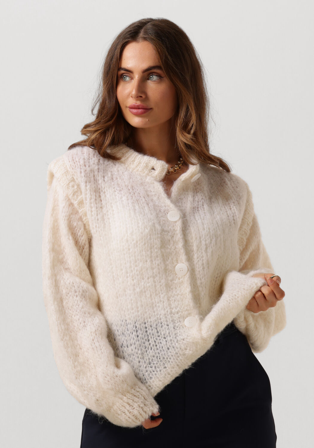 American Dreams Vest Dames Olly Cardigan, Maat: L, Kleur: Wit