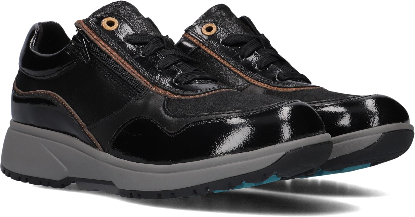 Xsensible Lage Sneakers Dames Combi H Rits Sneaker, Maat: 42, Materiaal: Leer, Kleur: Zwart
