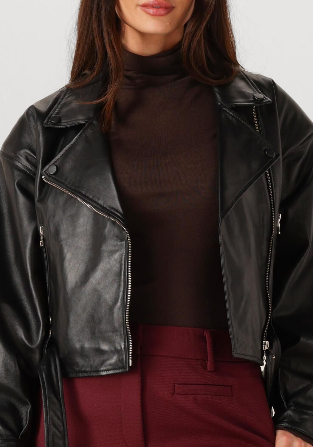 Zwarte IBANA Leren jas JONET - large