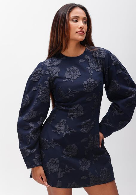 Donkerblauwe ROTATE Jurken JACQUARD MINI DRESS - large
