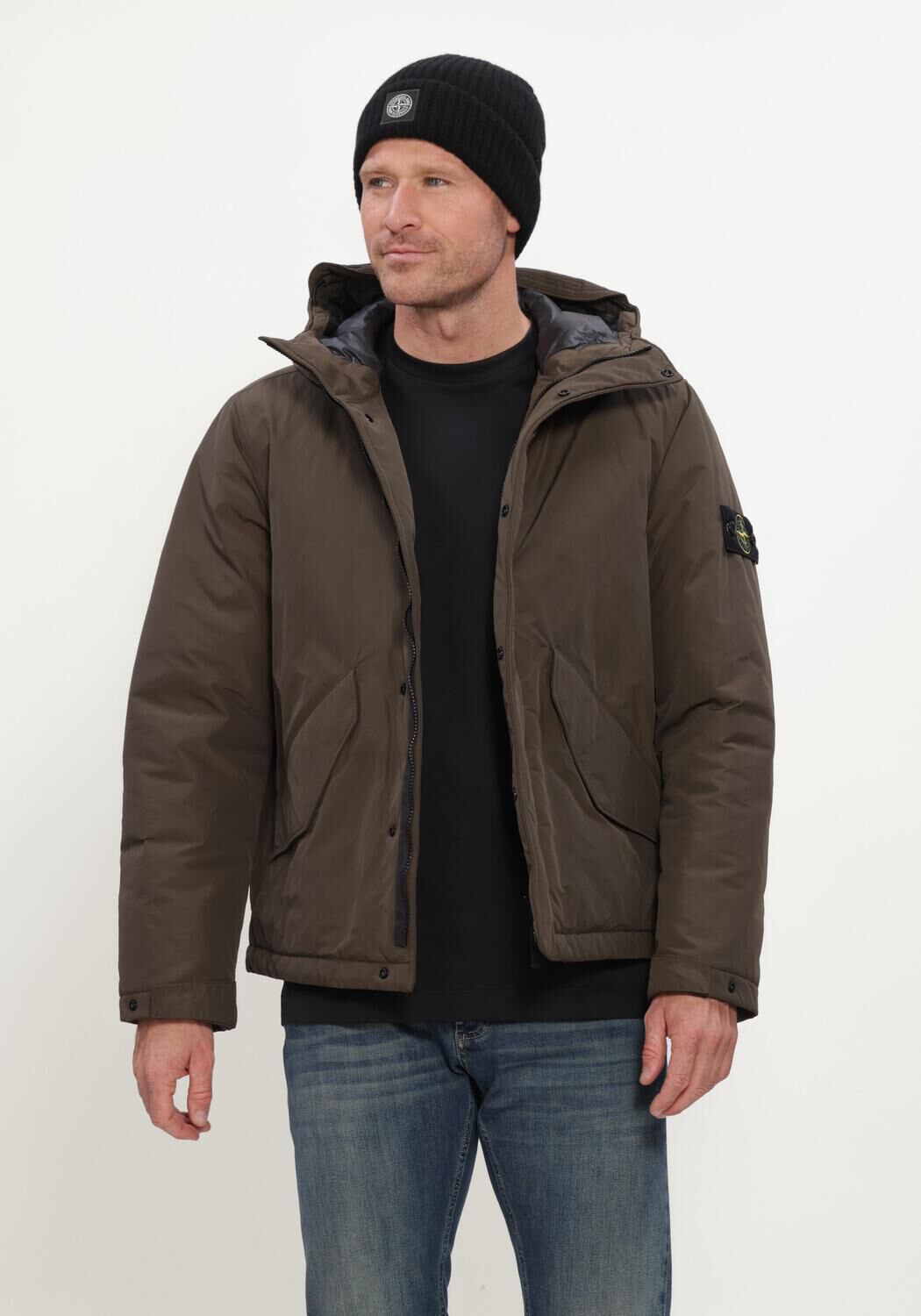 Olijf STONE ISLAND Parka's SHORT PARKA S0A26 - large