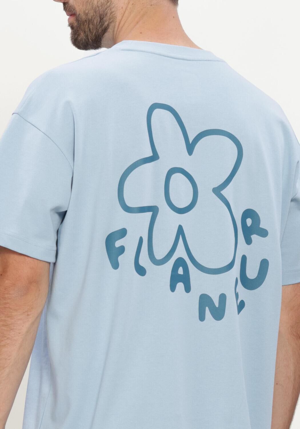 Lichtblauwe FLANEUR T-shirt BLOSSOM T-SHIRT - large