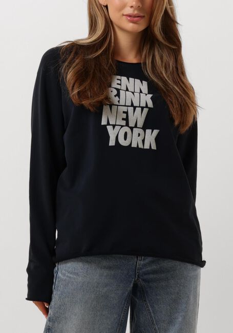 Donkerblauwe PENN & INK Trui 513 SWEATER PRINT - large