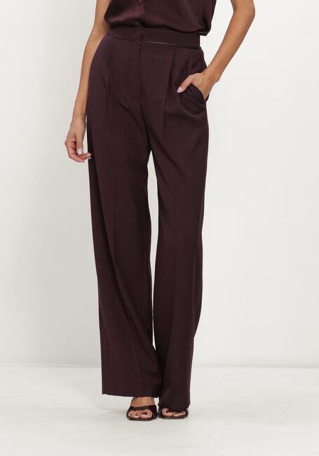 Bordeaux FORTE FORTE Broeken GRAIN DE POUDRE HIGH WAIST PANTS - large