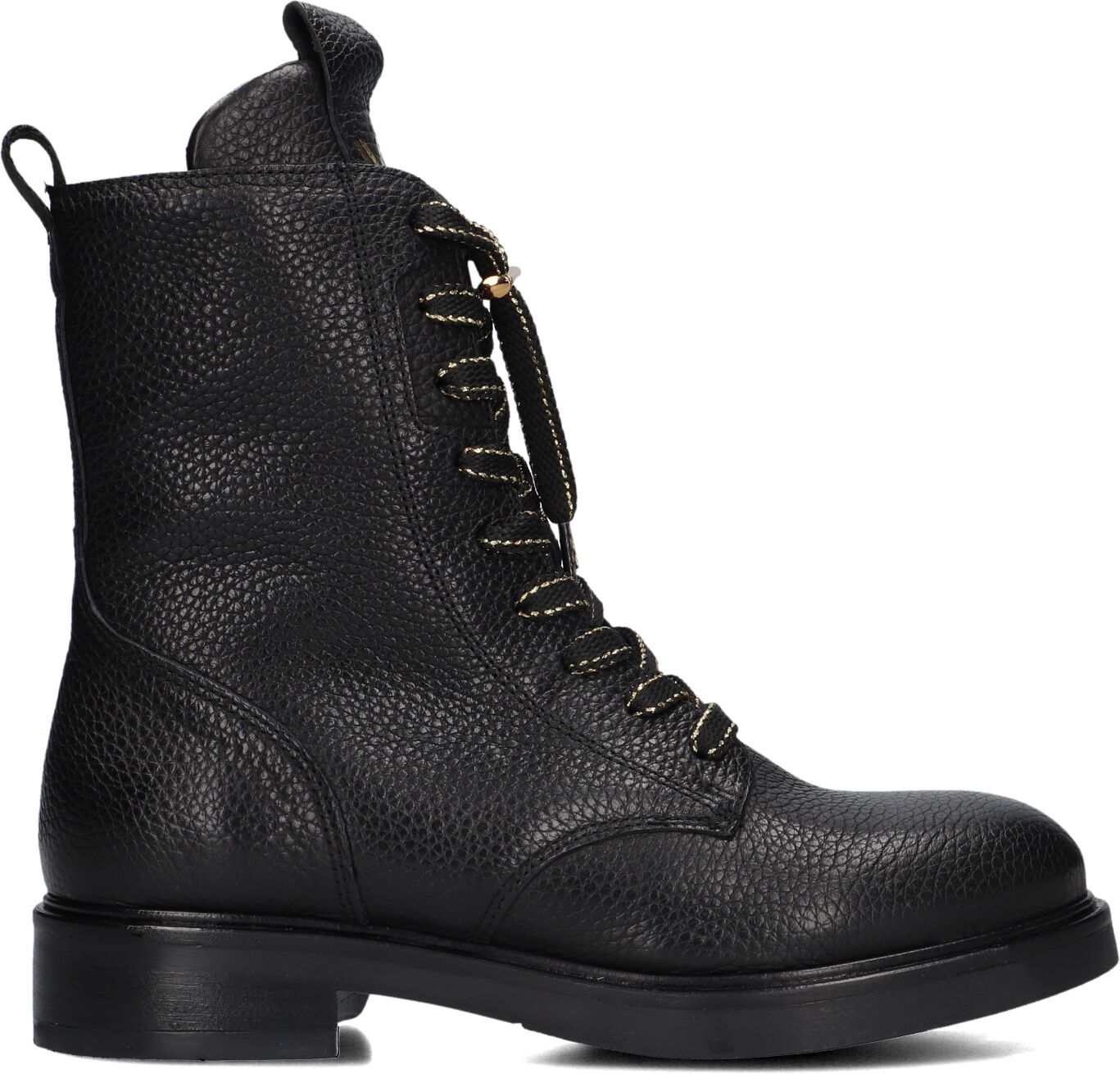 VIA VAI Veterboots Dames Juliette Abby, Maat: 36, Materiaal: Leer, Kleur: Zwart