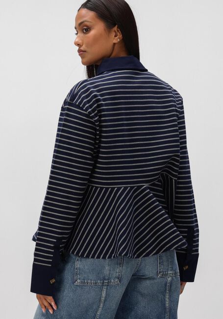 Donkerblauwe GANNI Truien/vesten SINGLE PIQUE PEPLUM POLO - large