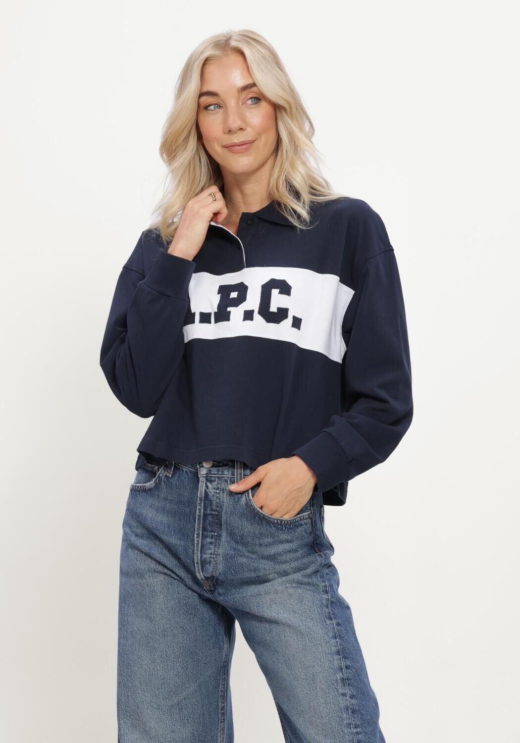 Donkerblauwe APC Truien/vesten POLO BRIANNE - large