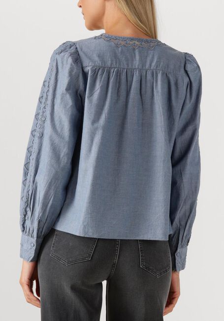 Blauwe ULLA JOHNSON Blouses KADY LONG SLEEVE BLOUSE - large