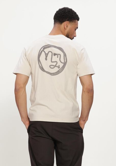 Beige OLAF HUSSEIN T-shirt LASSO FACE TEE - large