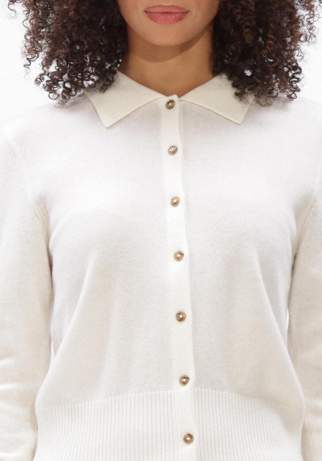 Ecru CLOSED Trui CARDIGAN WITH COLLAR - large