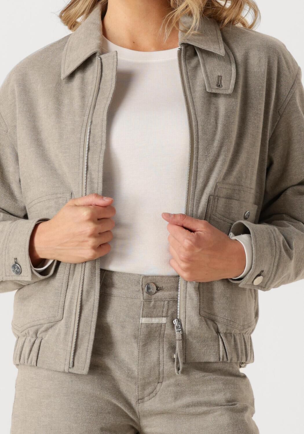 Taupe CLOSED Jack ZIPPED JACKET - large