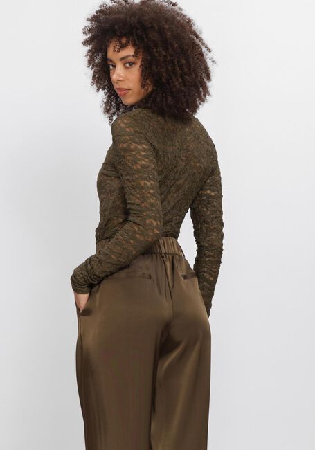 Donkergroene DANTE6 Top IRONY LACE TURTLE NECK TOP - large