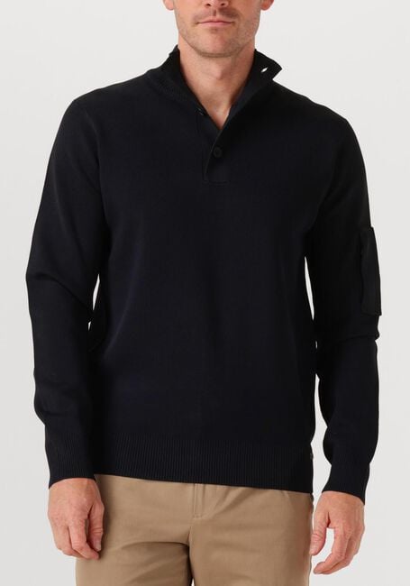 Zwarte GENTI Trui TURTLE 3 BUTTON LS - large