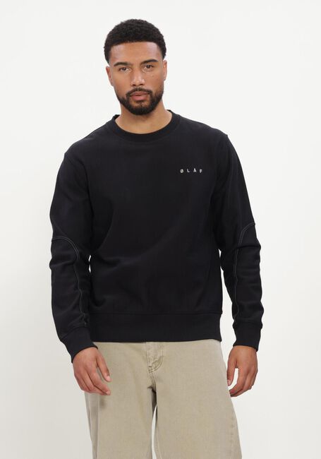 Zwarte OLAF HUSSEIN Sweater FACE CREWNECK - large