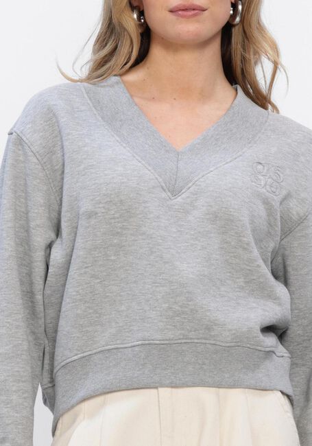 Grijze DANTE6 Sweater NOX CROPPED V-NECK SWEATER - large