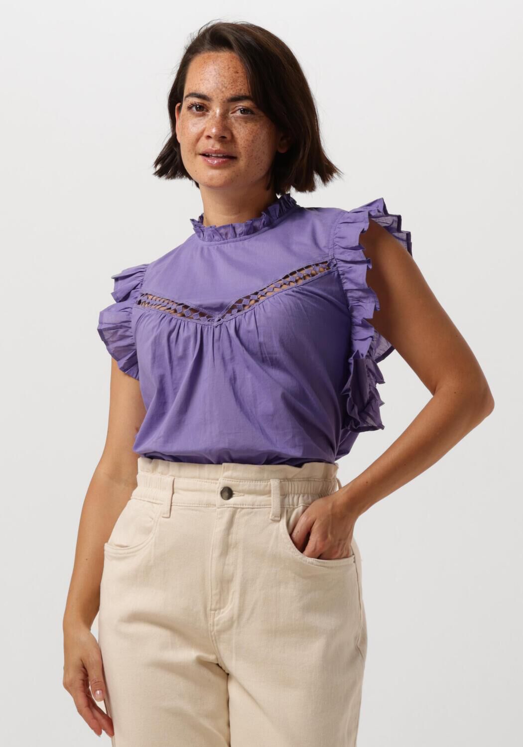 Minus Top Dames Chai Top, Maat: 36, Kleur: Paars afbeelding 1