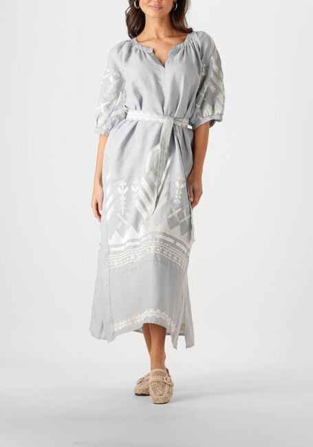 Lichtgrijze GREEK ARCHAIC KORI Maxi jurk 230654 - large