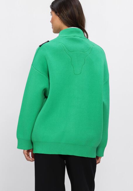 Groene ALIX THE LABEL Vest LADIES KNITTED HEAVY CARDIGAN - large