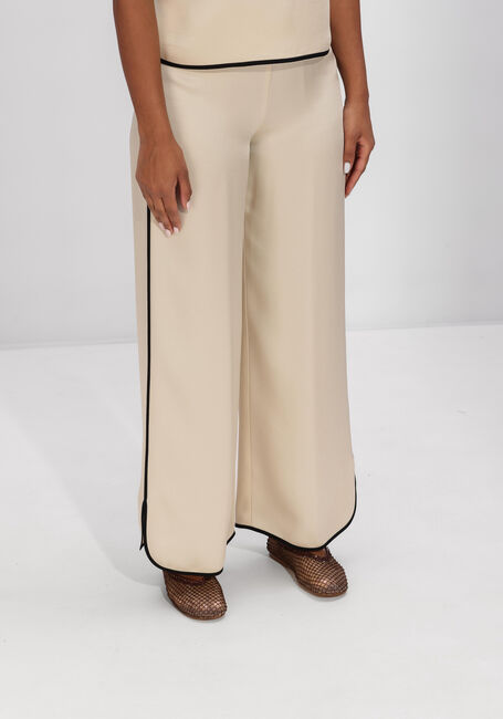 Beige FORTE FORTE Pantalon ENVERS SATIN SHINY CROPPED PANTS - large