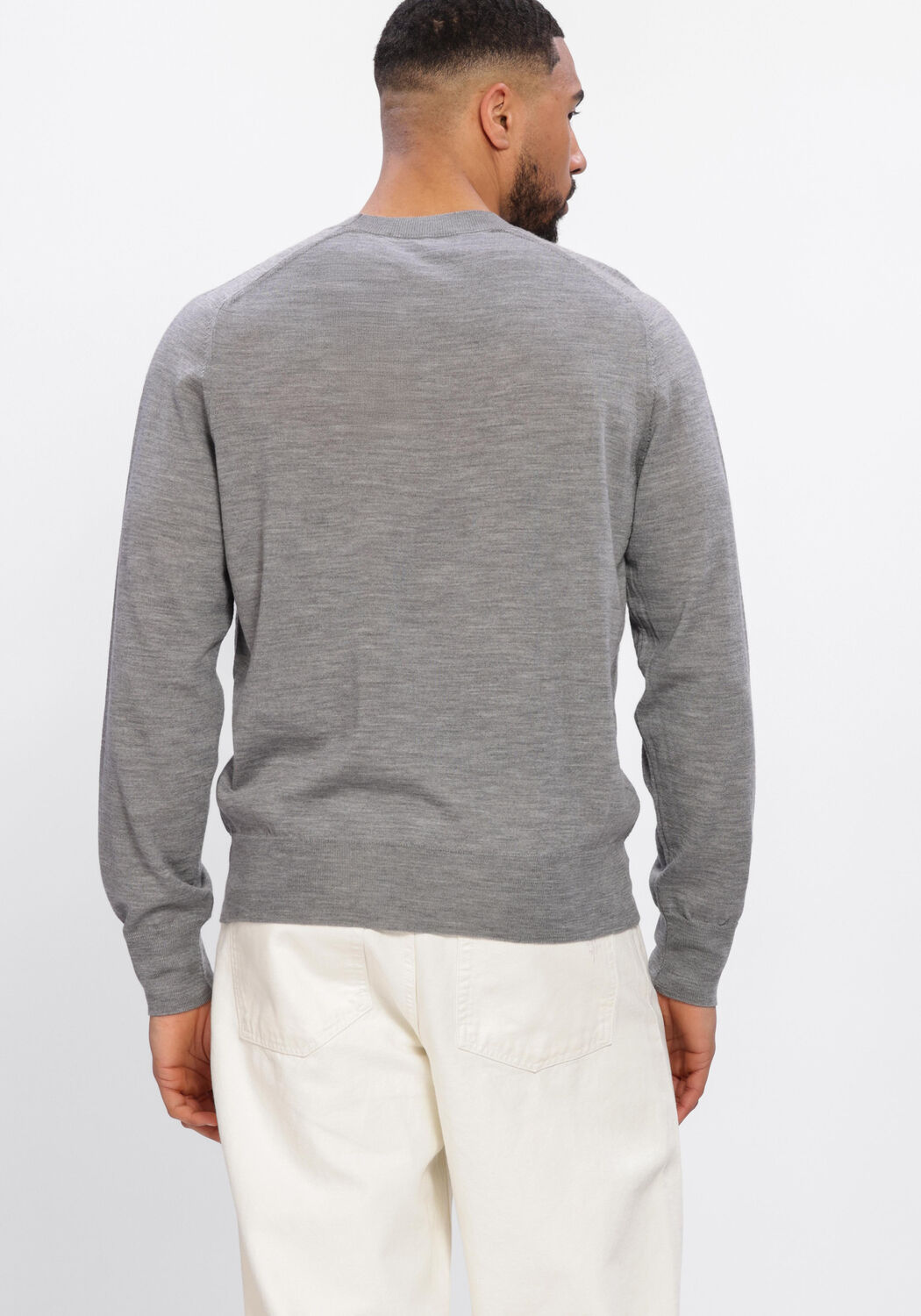 Grijze AMI PARIS Sweater CREWNECK SWEATER WITH CONTRASTED AMI DE COEUR - large