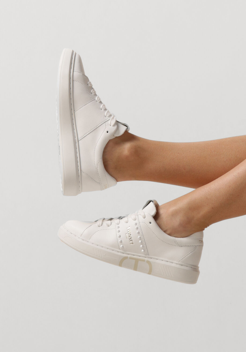 Witte TWINSET MILANO Lage sneakers 241TCP014 - large