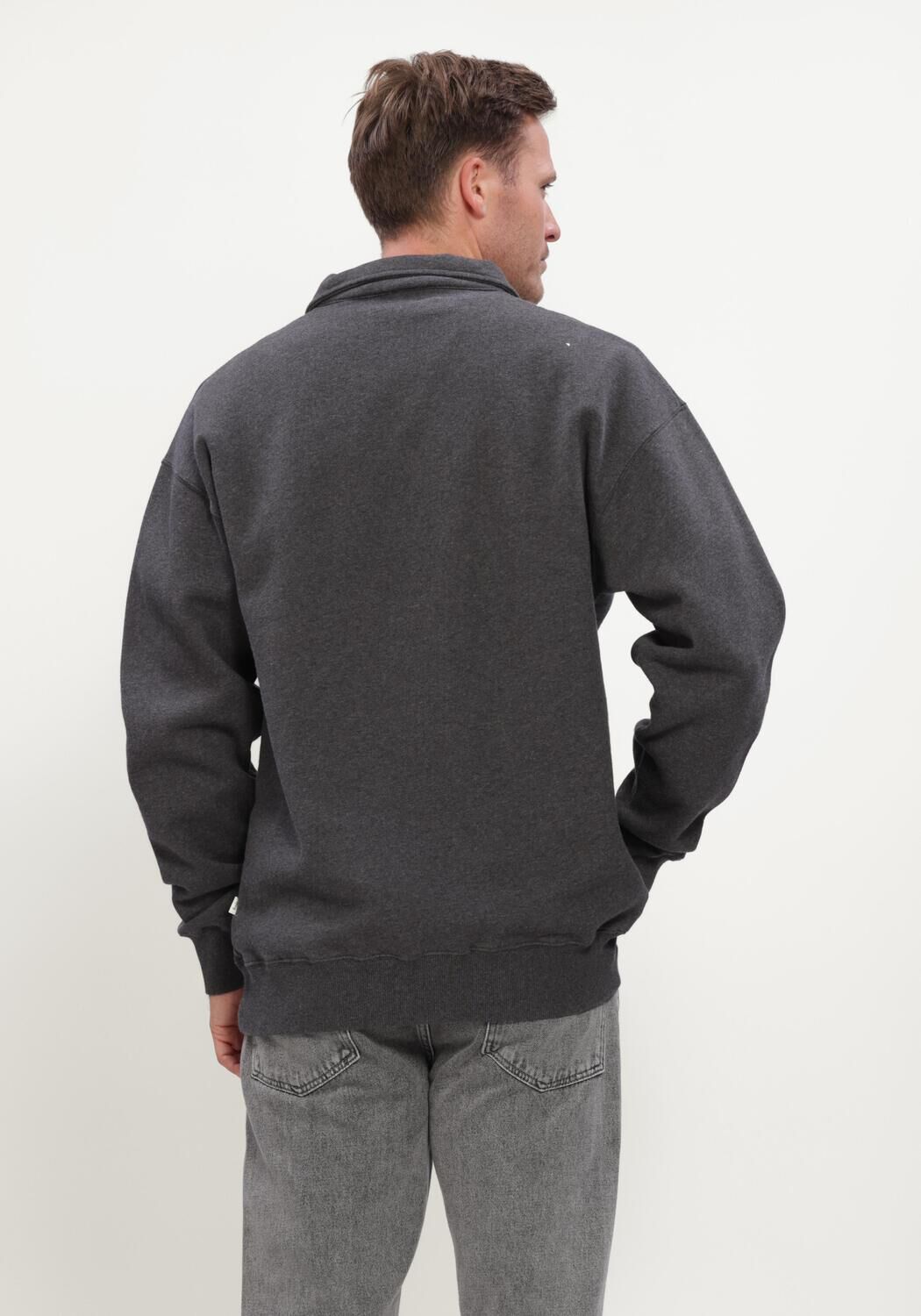 Grijze FOR&Eacute;T Trui HOOK HALF ZIP - large
