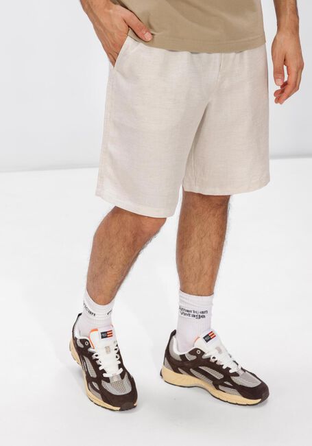 Beige OLAF HUSSEIN Korte broek LINEN BLEND SHORT - large