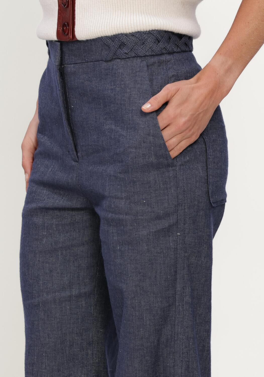Donkerblauwe DOROTHEE SCHUMACHER Wijde broek FLUID DENIM PANTS - large