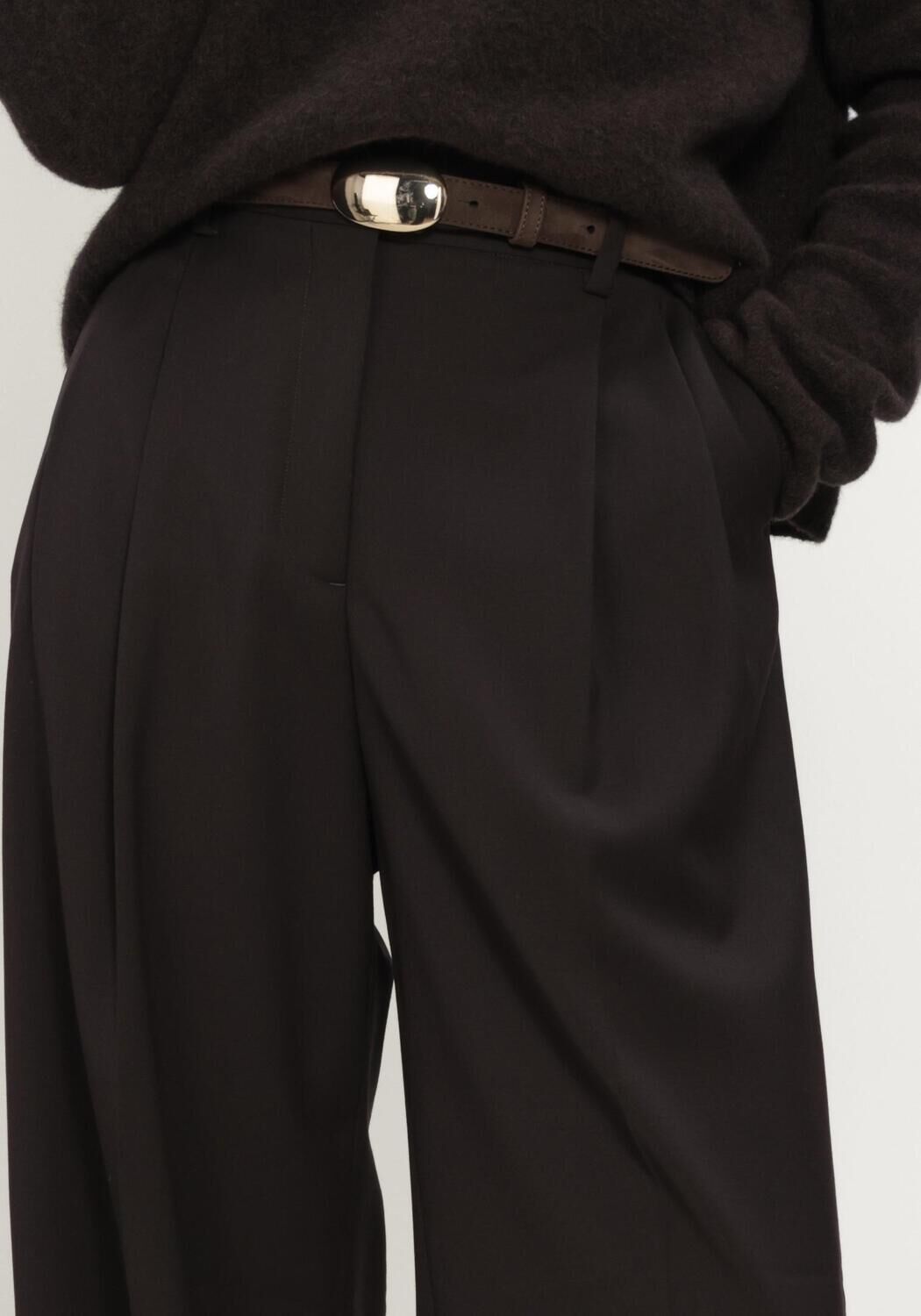 Bruine FILIPPA K Wijde broek DARCEY WOOL TROUSERS - large