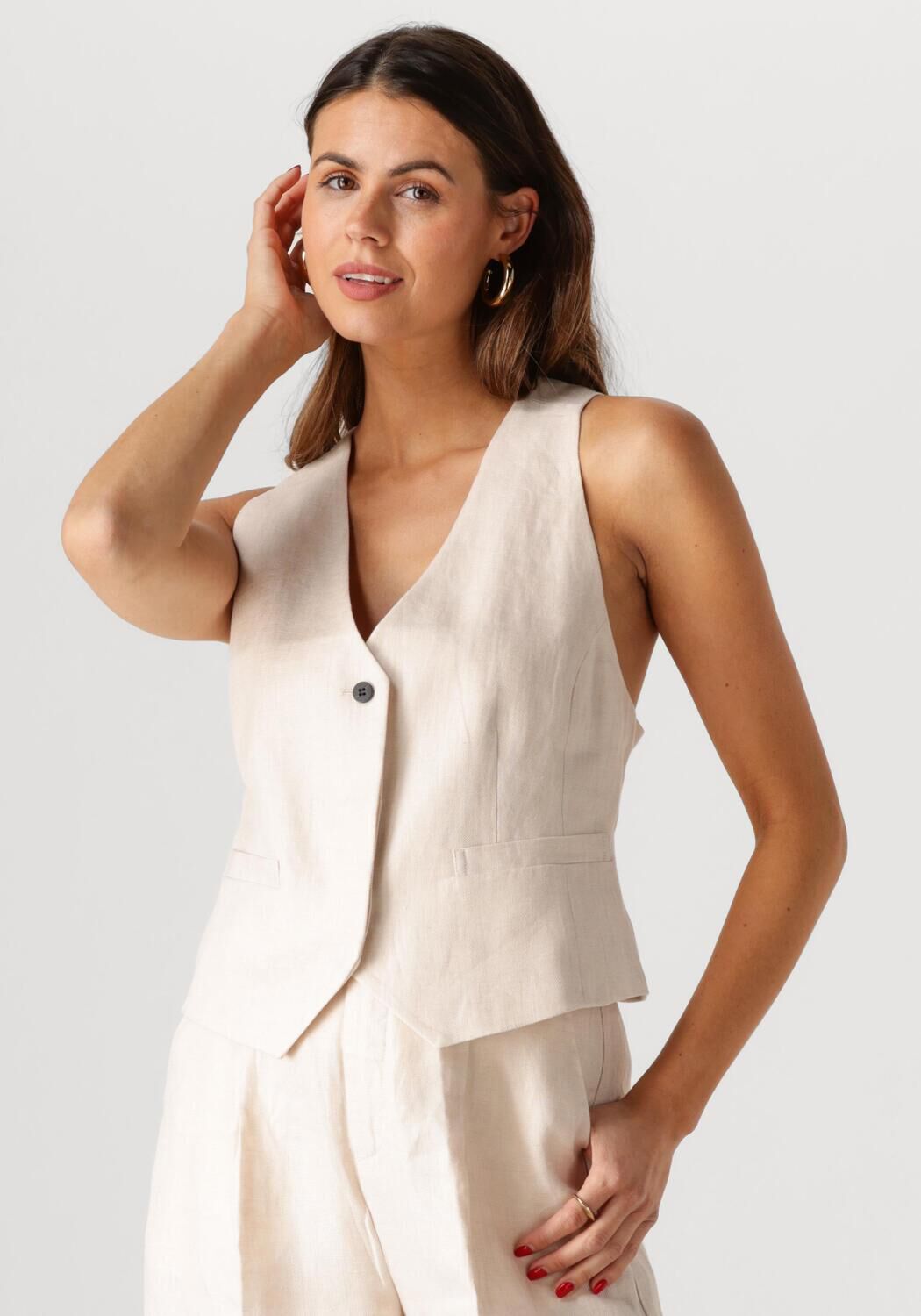 Copenhagen Muse Gilet Dames Nature Waistcoat, Maat: L, Kleur: Gebroken wit