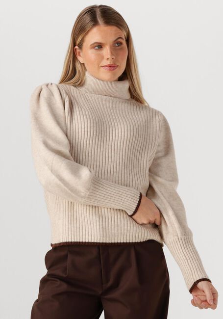 Beige CO'COUTURE Trui ROW PUFF RIB ROLLNECK - large