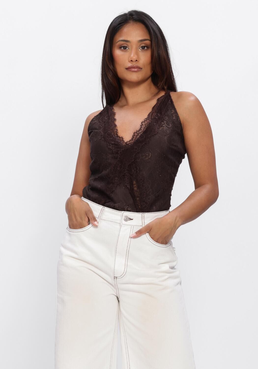 Bruine HERSKIND Top JOHANNES BODYSTOCKING - large