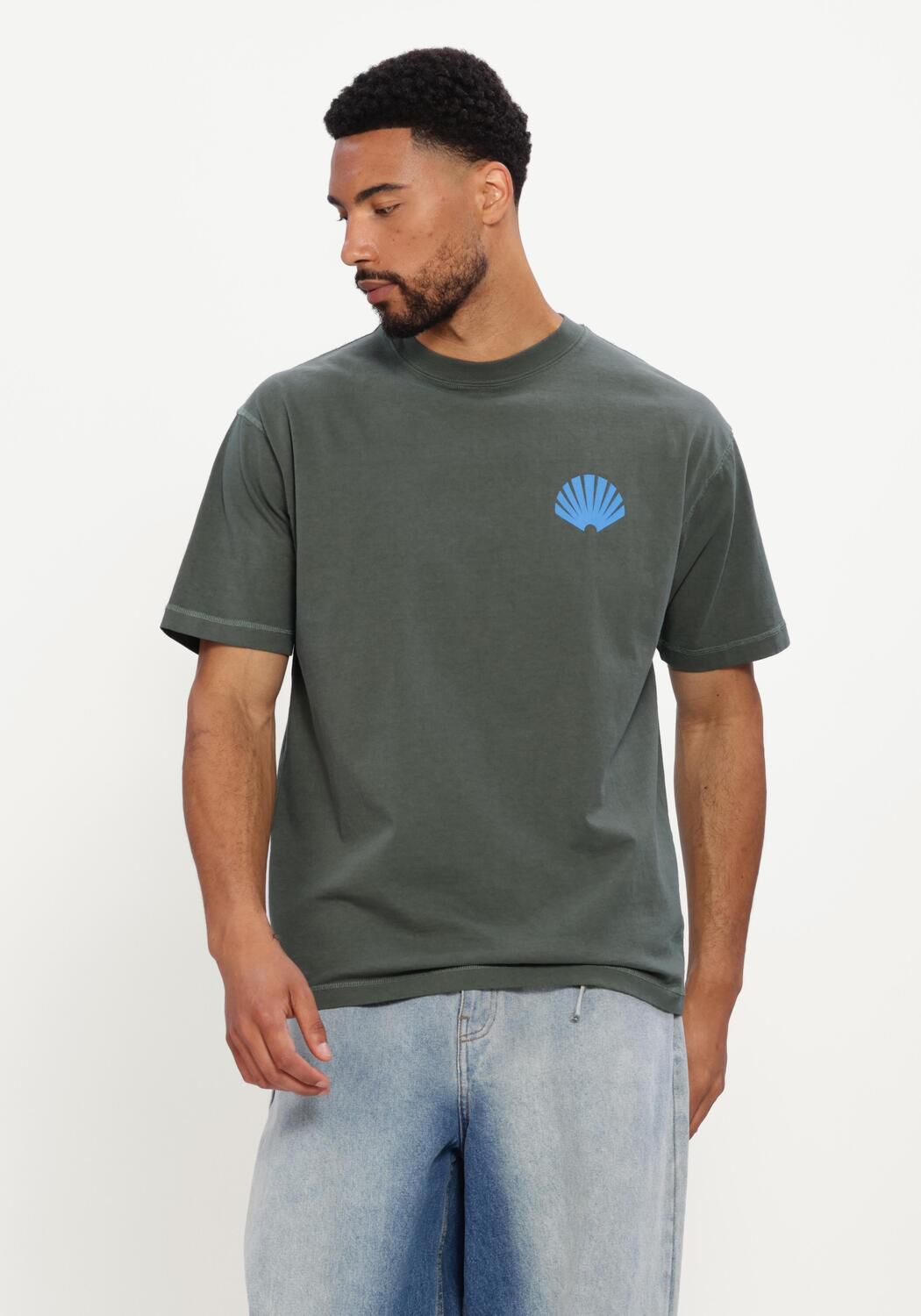 Groene NEW AMSTERDAM SURF ASSOCIATION T-shirt LOGO TEE - large