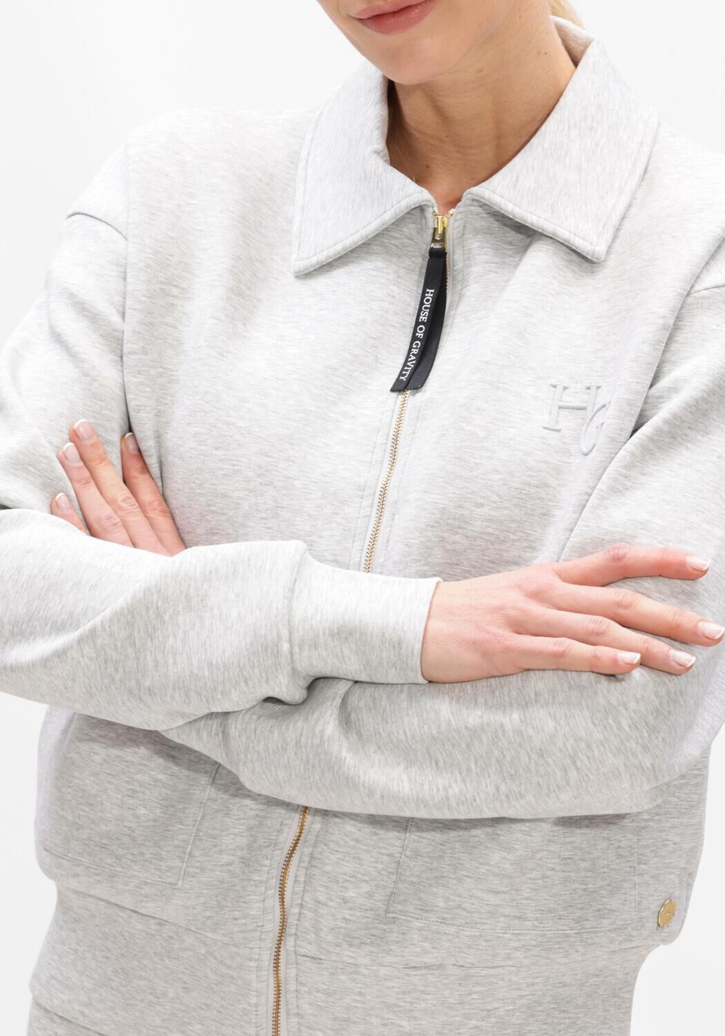 Grijze HOUSE OF GRAVITY Jack TAILORED ZIP CARDIGAN - large