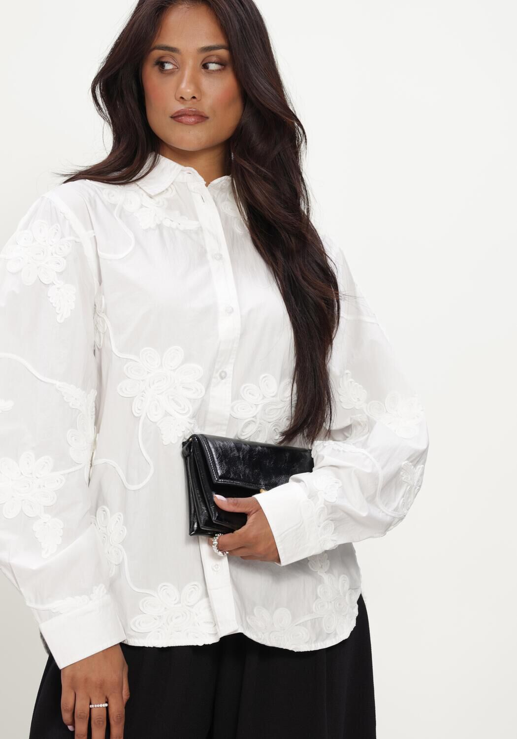 Witte ROTATE Blouses FLOWER OVERSIZED SHIRT - large